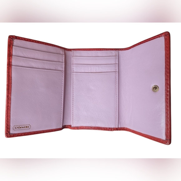 Coach Red Tattersal Wallet - Picture 5 of 7